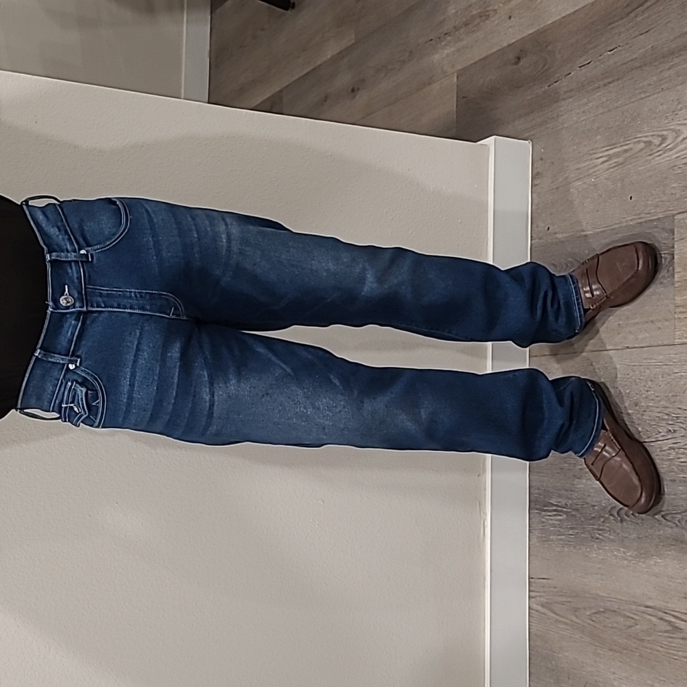 Men's True Religion Jeans Straight Skinny Faded Denim Blue Distressed 34 Relaxed